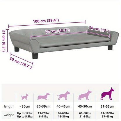 Light Gray Dog Bed 100x50x21cm Soft and Comfortable Suitable for Small and Medium Dogs Easy to Clean Breathable and Light Beige-Friendly