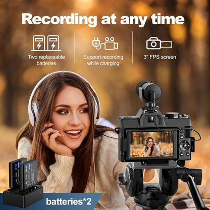 Vloggingcamera – Digitale Camera – Compactcamera – Videocamera – Zakcamera – 48MP Resolutie – 4K Video Met Autofocus