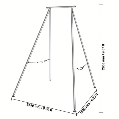 Luchtacrobatiek rek – Aerial Yoga Frame – Yogastandaard – Fitness Rek – Stretch Rek – Aluminiumlegering – 2,93 Meter Hoog – Minimalistisch Design
