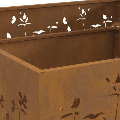 Buitenhaard – Vuurschaal – Terrashaard – Tuinhaard – Vuurkorf – RVS Staal – 80x80x30 cm – Poedercoating – Bruin