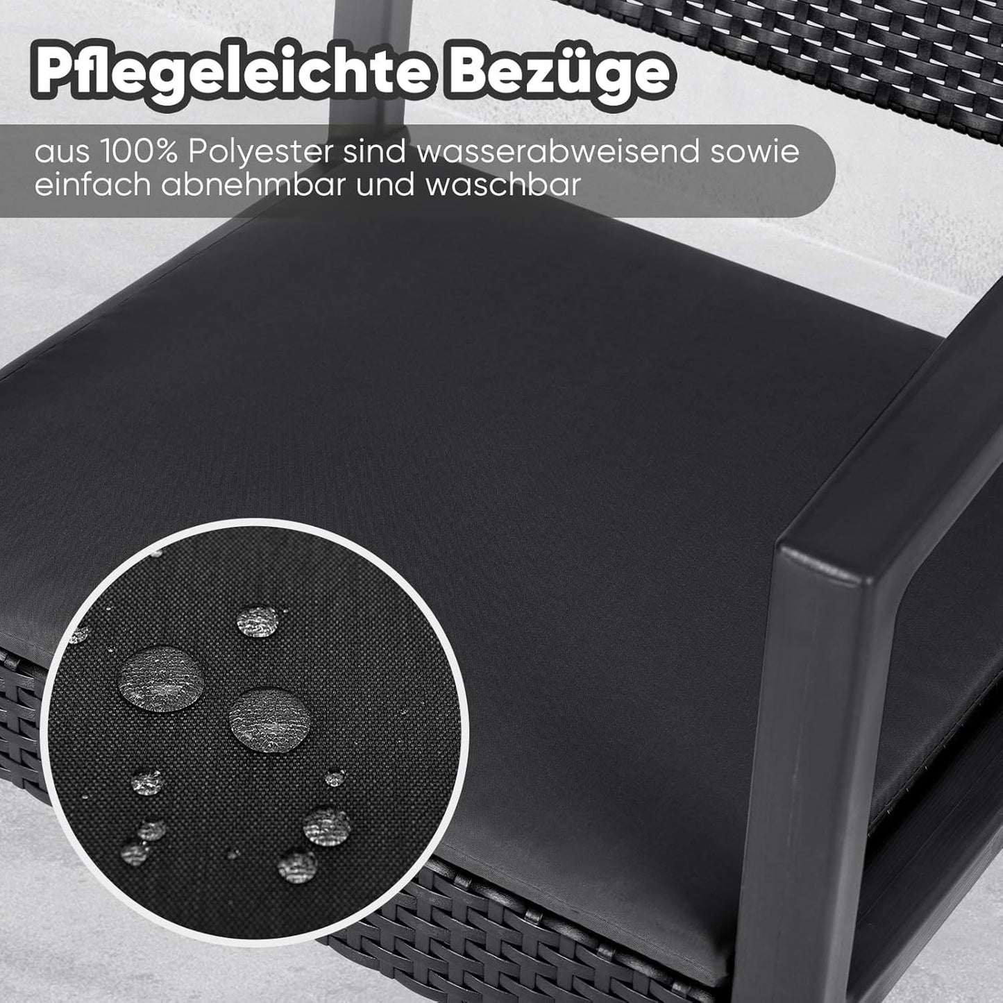 Balkonset – Tuinmeubelset – Bistroset – Loungeset – Balkonmeubels – Polyrattan – Weerbestendig – Inclusief Zitkussens