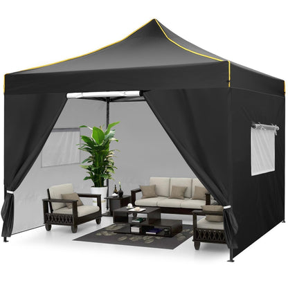 Pop-up Tent – Vouwtent – Partytent – Zonnetent – Schaduwtent – Zwart – 3,05×3,05 Meter – Snelle Opbouw – UV Bescherming