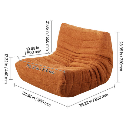 Zitzak – Zitzakstoel – Bean Bag – Loungestoel – Fauteuil – Teddy Fleece – Ergonomisch Design – Bruin