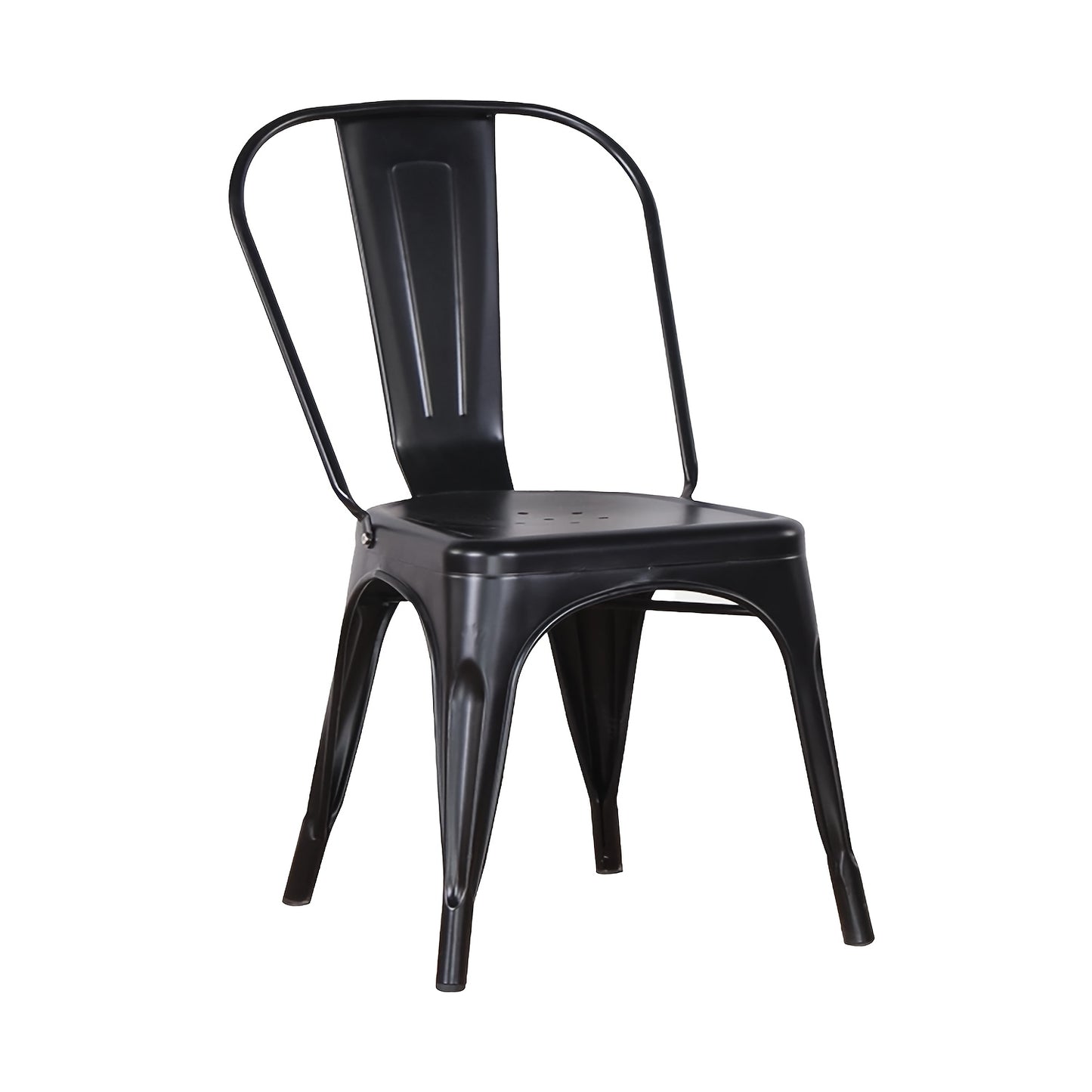 Eetkamerstoelen – Keukenstoelen – Woonkamerstoelen – Buitensstoelen – Stapelbare Stoelen – Set Van 4 Zwart – Stevig Metalen Frame – Comfortabel Ergonomisch Design