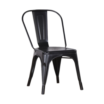 Eetkamerstoelen – Keukenstoelen – Woonkamerstoelen – Buitensstoelen – Stapelbare Stoelen – Set Van 4 Zwart – Stevig Metalen Frame – Comfortabel Ergonomisch Design