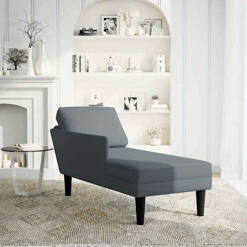Fauteuil – Relaxstoel – Loungestoel – Leunstoel – Zetel – Donkergrijs Velours – Rechterarmleuning – Hardhouten Frame – Luxe Zitcomfort