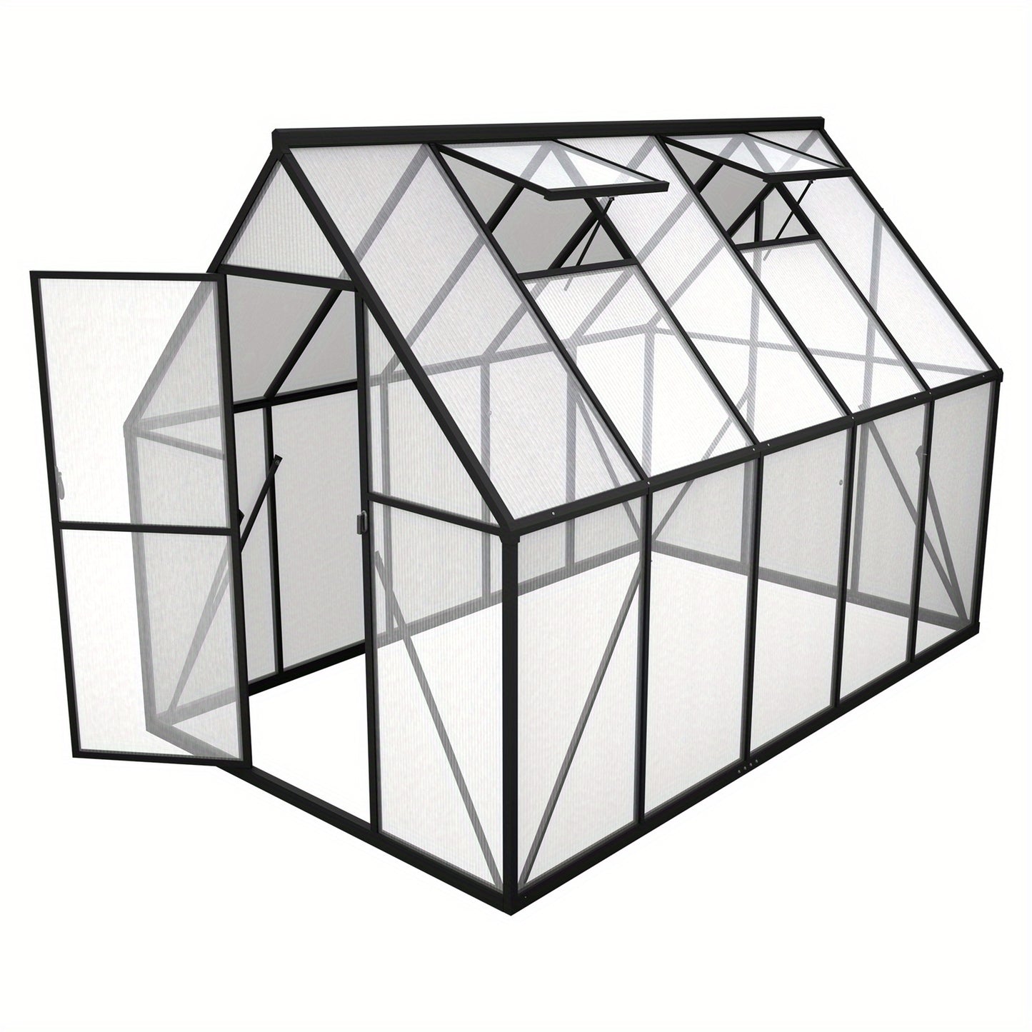 Kas – Kweekkas – Tuinkas – Plantenhuis – Groentekas – Walk-in Model 280x180x195 cm – Aluminium Frame – Stevige Gegalvaniseerde Fundering