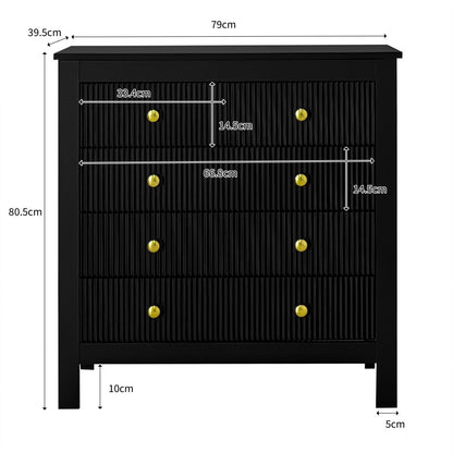 Modern Black Metal Sideboard with Golden-Toned Doors & 4-Drawer Front Cabinet - Heavy-Duty Non-Wood Storage Dresser, Shoe Cabinet for Living Room, Bedroom, Kitchen - -Standing Furniture (≥68.58cm Height, ≥5-Section Assemb