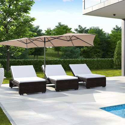 Tuinparasol – Parasol – Terrasparasol – Balkonparasol – Stokparasol – Dubbele Rechthoekige Parasol – UV Bescherming – Windbestendig Met 10 Ribben