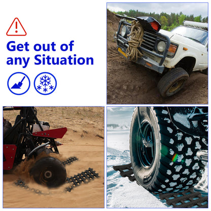 Sneeuwkettingen – Antislip Matten – Tractieplaten – Sneeuwsokken – Traction Mats – 100 x 21 cm – Versterkt Rubber Met Stalen Kabels