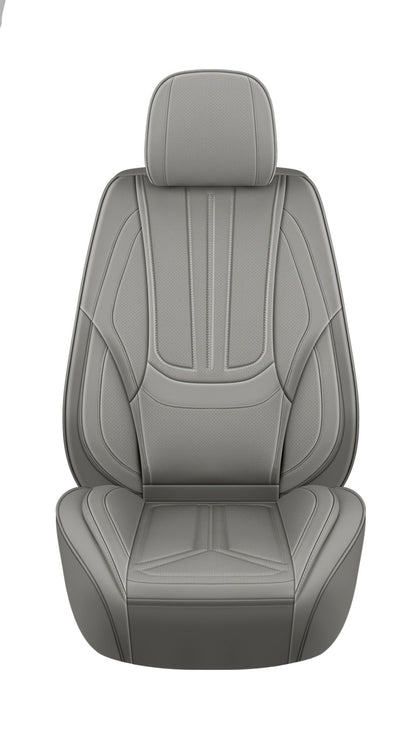 Autostoelhoes – Stoelhoes Auto – Stoelbekleding – Autostoelbeschermer – Universele Stoelhoes Grijs – PU Leer – Comfortabele Sponsvulling – Geschikt Voor Alle Seizoenen