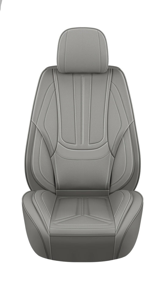 Autostoelhoes – Stoelhoes Auto – Stoelbekleding – Autostoelbeschermer – Universele Stoelhoes Grijs – PU Leer – Comfortabele Sponsvulling – Geschikt Voor Alle Seizoenen