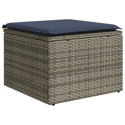 Tuinbankset – Tuinbank – Buitenbank – Tuinmeubel – Lounge Set – Weerbestendig PE-Rattan – Gepoedercoat Stalen Frame – Inclusief Afneembare Kussens – Zonder Tafel – Grijs