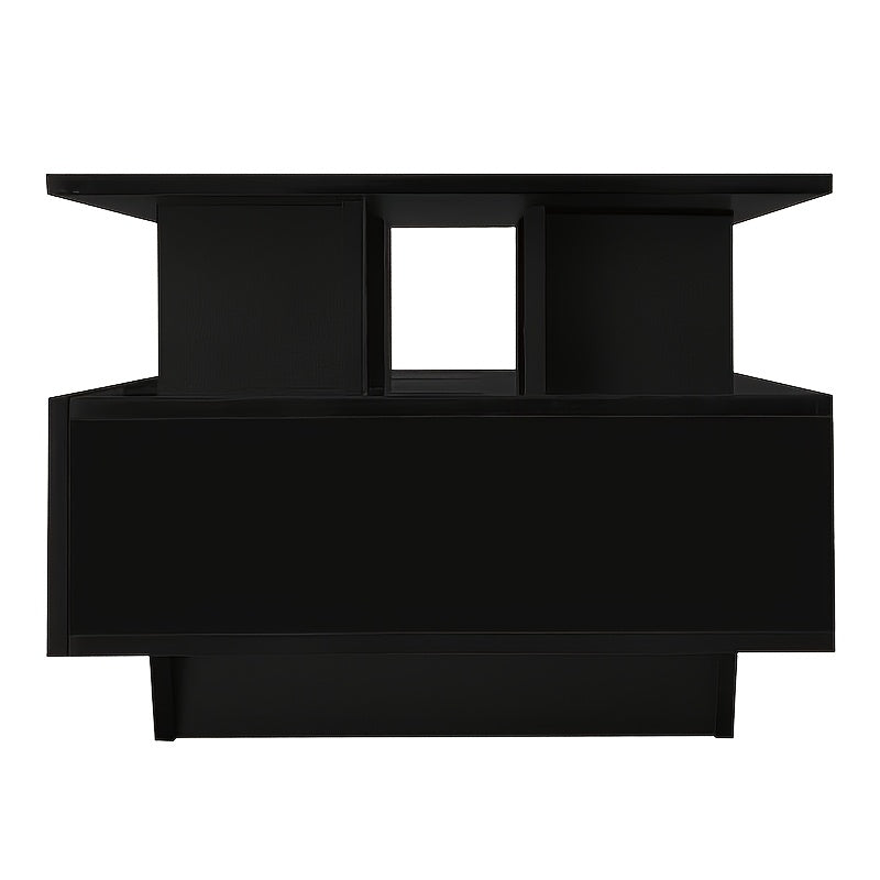 Moderne Salontafel – Bijzettafel – Koffietafel – Tafel Met Laden – Zwarte Hoogglans – 90x55x41 cm – 30 kg Draagvermogen