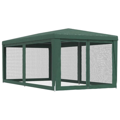 Party tent with 6 mesh side walls Green 3x6m HDPE