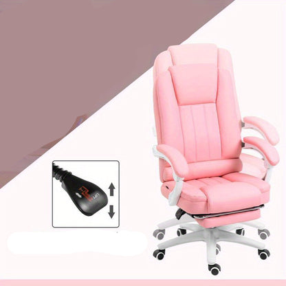 Bureaustoel – Werkstoel – Bureaustoel Ergonomisch – Bureaustoel Verstelbaar – Bureaustoel Met Wieltjes – Pink – Traagschuim Zitkussen – Lendensteun Metalen Frame