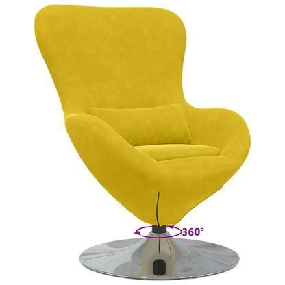 Fauteuil – Draaifauteuil – Relaxstoel – Loungestoel – Zitzetel – Geel – Fluweelstof – 360 Graden Draaibaar