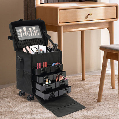 Make-up Koffer – Make-up Trolley – Beauty Case – Cosmetica Koffer – Make-up Organizer – Multifunctioneel – Oxford Stof – Reiskoffer – Hoogwaardige Kwaliteit – Multifunctioneel – Zwart