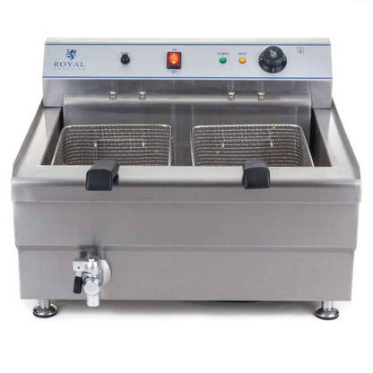 Friteuse – Frituurpan – Oliebollenmachine – Visfriteuse – Dubbele Mand – 24 Liter Inhoud – Roestvrij Staal – Temperatuurregeling