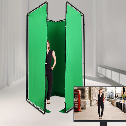 Groen Scherm – Backdrop – Achtergronddoek – Fotostudio Doek – Videostudio Achtergrond – Verstelbare Standaard – Groot Formaat 2,4x4 Meter – Lichtgewicht & Duurzaam