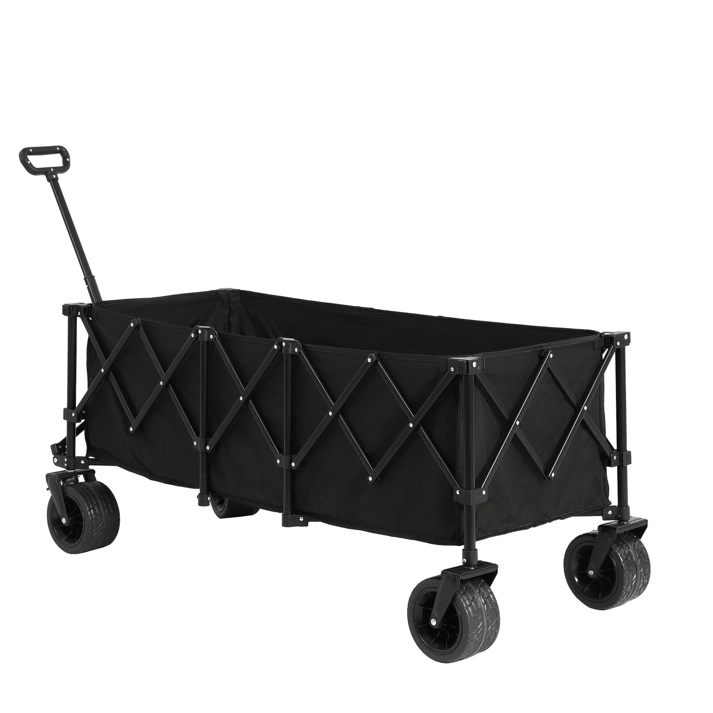 Vouwkar – Opvouwbare Bolderkar – Transportkar – Strandkar – Tuinkar – Stevig Stalen Frame – All-Terrain Wielen – Beige