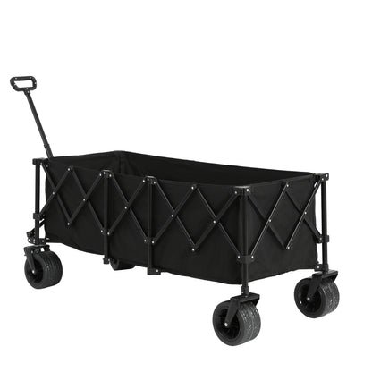 Vouwkar – Opvouwbare Bolderkar – Transportkar – Strandkar – Tuinkar – Stevig Stalen Frame – All-Terrain Wielen – Beige