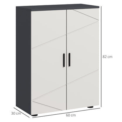 Badkamerkast – Badkamermeubel – Opbergkast – Kolomkast – Wastafelonderkast – Verstelbare Planken – Compact 60x30x82 cm – Zonder Elektriciteit