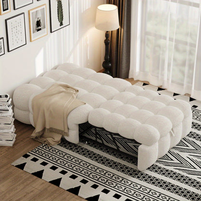 Bedbank – Slaapbank – Slaapstoel – Sleeper Sofa – 2-in-1 Bank – Teddy Stof – Compact Ruimtebesparend Design – Gemakkelijk Te Monteren