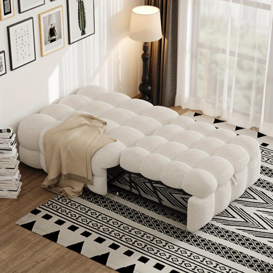 Bedbank – Slaapbank – Slaapstoel – Sleeper Sofa – 2-in-1 Bank – Teddy Stof – Compact Ruimtebesparend Design – Gemakkelijk Te Monteren