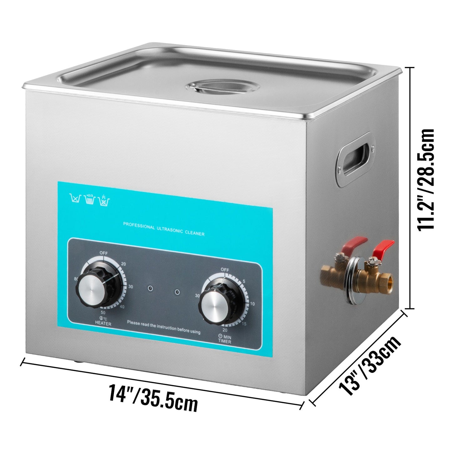 Ultrasoonreiniger – Ultrasone Reiniger – Ultrasoon Reinigingsapparaat – Brillenbad – Reinigingsmachine – 15L RVS Tank – Instelbare Verwarming 20-80°C