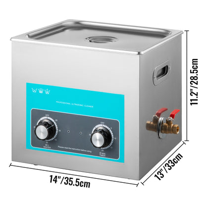 Ultrasoonreiniger – Ultrasone Reiniger – Ultrasoon Reinigingsapparaat – Brillenbad – Reinigingsmachine – 15L RVS Tank – Instelbare Verwarming 20-80°C