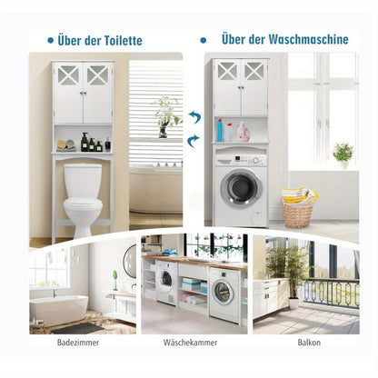 Toiletkastje – Badkamerkastje – WC Kastje – Toiletmeubel – Hangkast – Ruimtebesparend – Gehard Glas – Anti-Kantel Ontwerp