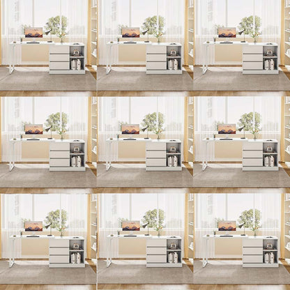 Bureau – Schrijftafel – Werktafel – Computertafel – Laptopbureau – Extra Lang 160 cm – 6 Opbergvakken – Ruim Werkblad – Stabiel Metalen Frame – Wit Houtkleurig Design