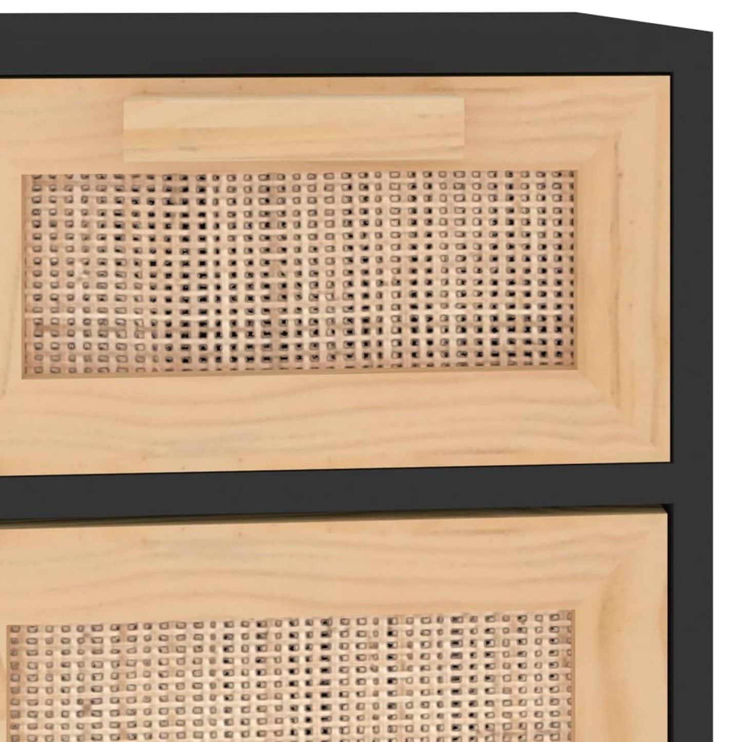 Dressoir – Opbergkast – Ladekast – Wandkast – Tv-meubel – Massief Den – Natuurlijk Rotan Accenten – Compact 60,96x30,48x74,93 cm