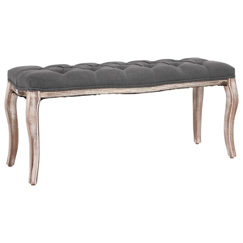 Modern Solid Wood Bench 110x38x48cm - Dark Gray Entryway Bench with Metallic Accents, Versatile Storage Stool for Living Room, Hallway & Home Decor, Storage Bench