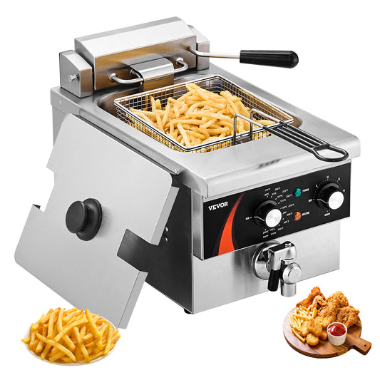 Friteuse – Frituurpan – Elektrische Friteuse – Koude Zone Friteuse – Deep Fryer – 8,5 Liter – Roestvrij Staal – 2200 Watt