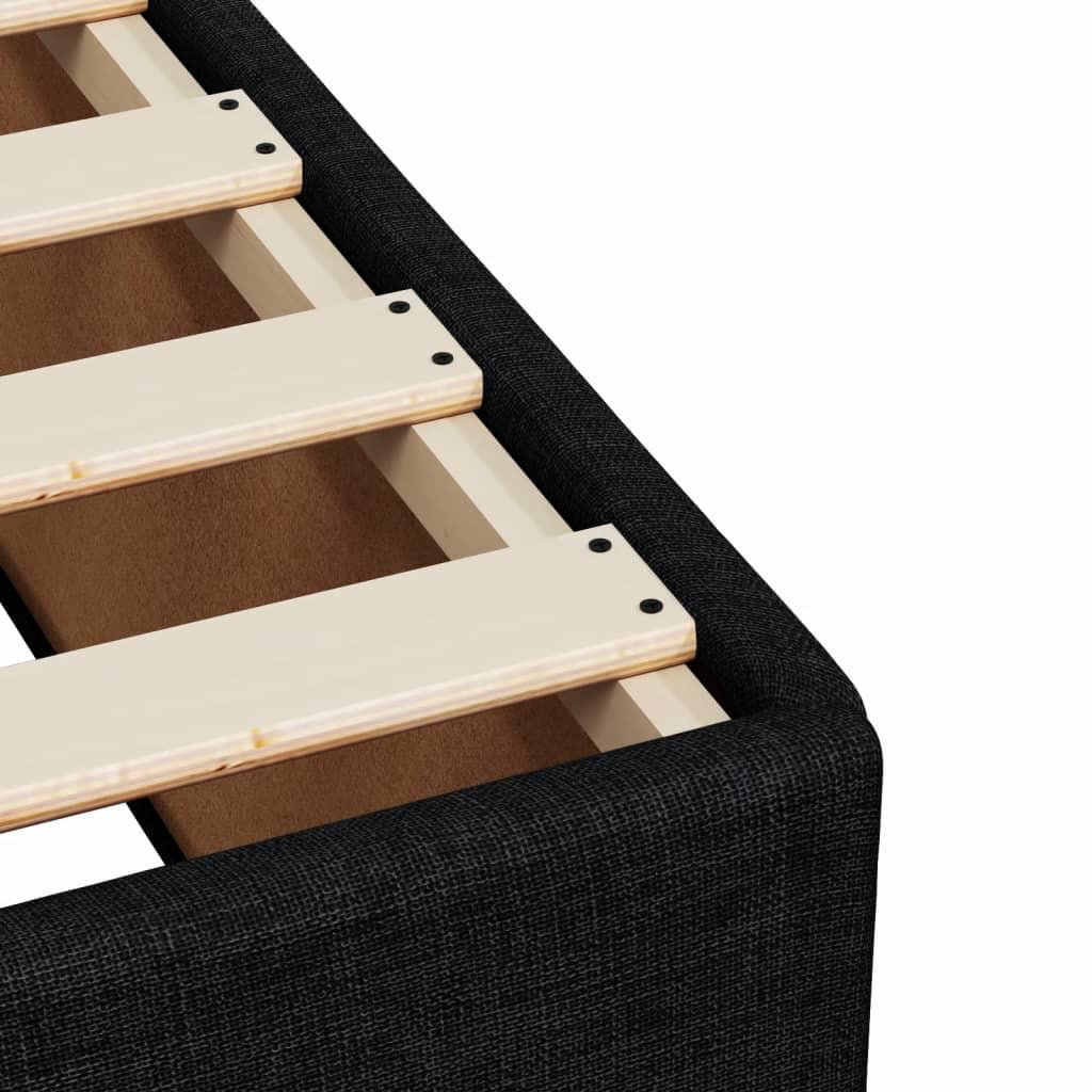 Bedframe 180x200 – Tweepersoonsbed – Ledikant – Slaapbank – Bedbodem – Zwart Stof – Houten Lattenbodem – Stevig Platform Zonder Matras