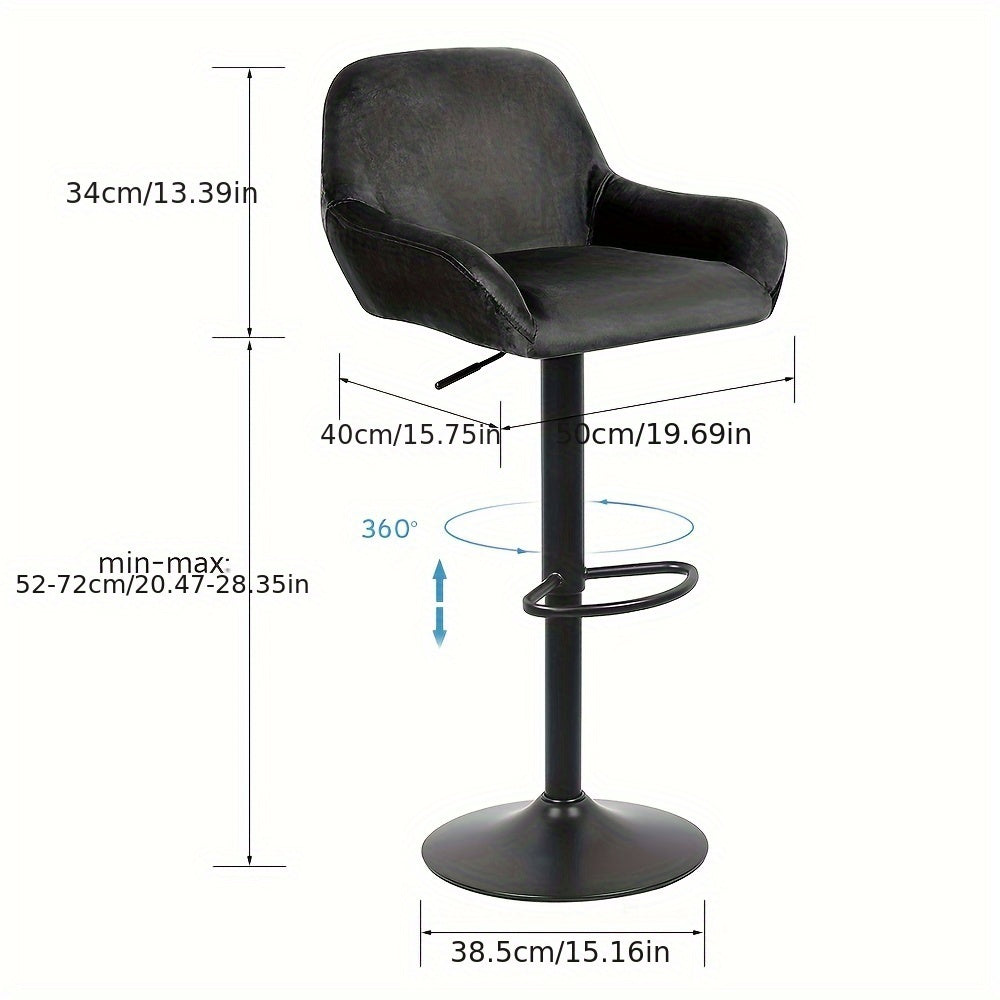 Barstoel – Barkruk – Barstoelen – Keukenstoel – Barkruk Set van 2 – Luxe Velvet – Met Armleuningen – Extra Brede Zitting – Voor 90 cm Hoekblad