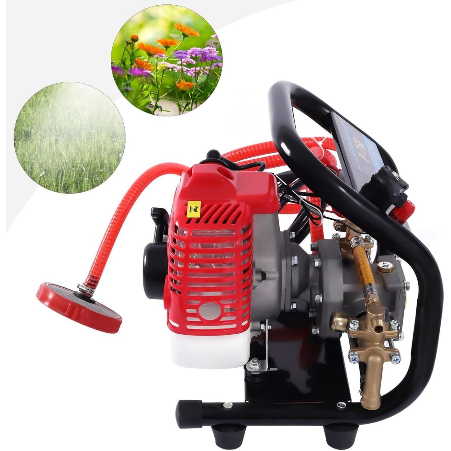 Rugspuit – Spuitmachine – Hogedrukspuit – Sproeier – Kruidenverstuiver – 26cc 2-Takt Motor – Aluminium Behuizing Met 40 Min Bedrijfstijd