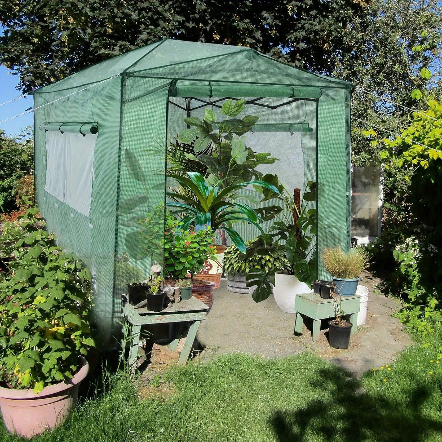 Moestuinkas – Kweekkas – Broeikas – Tuinkas – Serre – Draagbaar Pop-up Design – Dubbele Ritssluitingen Voor- En Achterzijde