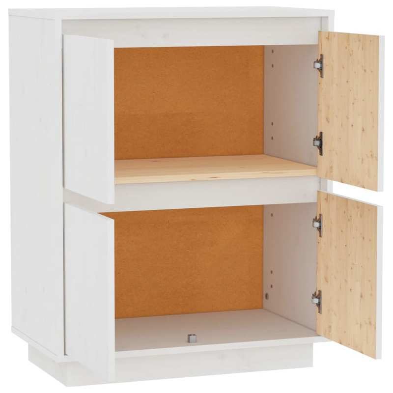 Sideboard 60x34x75cm massief grenenhout wit