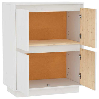 Sideboard 60x34x75cm massief grenenhout wit