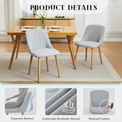 Scandinavische Eetkamerstoelen – Stoelen – Eetkamerstoelen – Design Stoelen – Tafelhoezen – Grijs – Massief Eiken Frame – Ergonomisch Zithouding