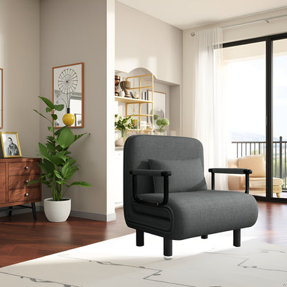 Fabulcozy 5-in-1 Foldable Sofa Bed & Office Guest Chair | Convertible for Sitting/Reclining/Sleeping | Metal Arms | Comfort Padding | Easy Setup (65/116x68x80cm)