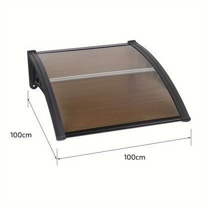Zonnescherm – Zonwering – Overkapping – Awnings – Schaduwdoek – Aluminium Frame – Polycarbonaat 5mm – 100x100cm Bruin