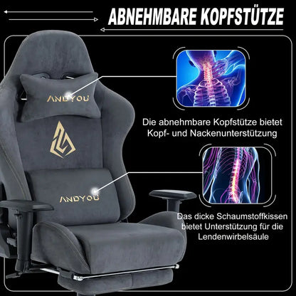 Bureaustoel – Kantoorstoel – Gamingstoel – Draaistoel – Bureaustoel Met 3D Armleuningen – Ergonomisch Met Memory Foam – 220 kg Draagkracht – 12° Kantelbaar – Zwart