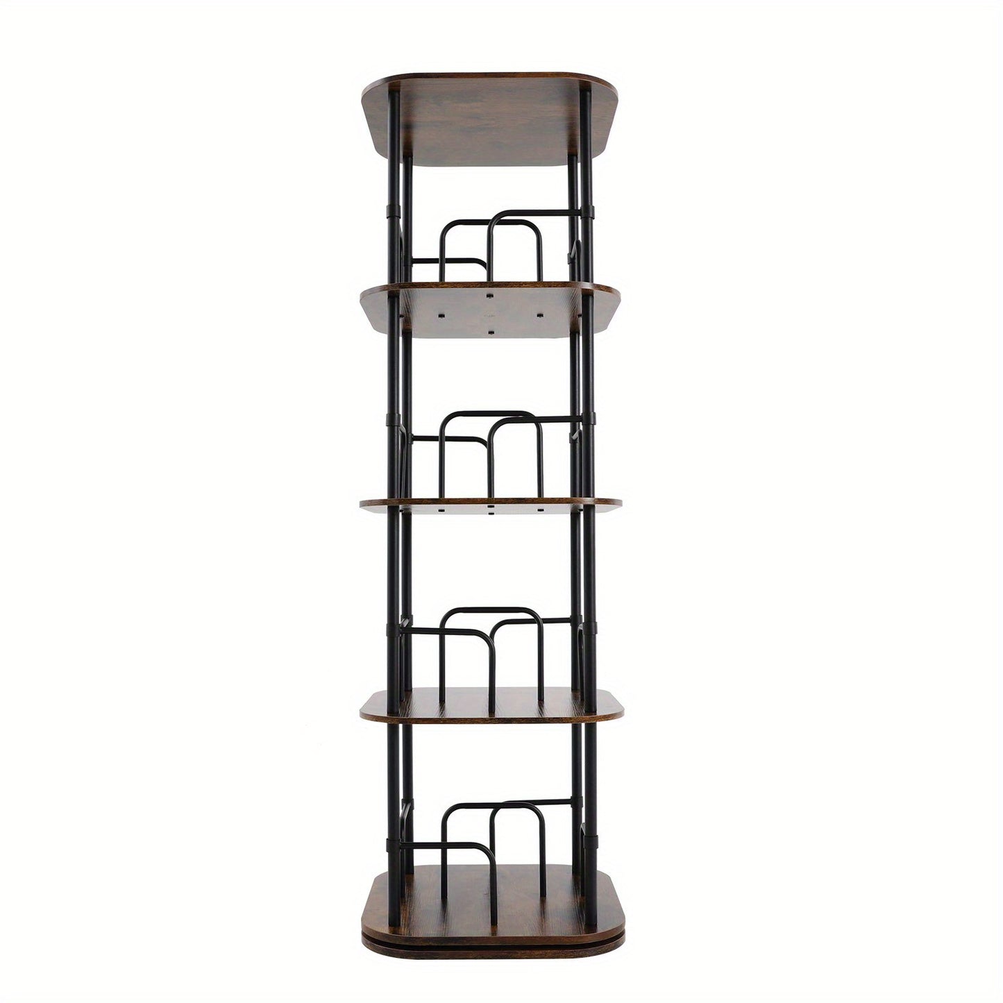 4-Tier Rotating Bookshelf | Wooden Floor Standing Book Storage Shelf, Multipurpose Use, Assembled by NaMaSyo, Utility Racks