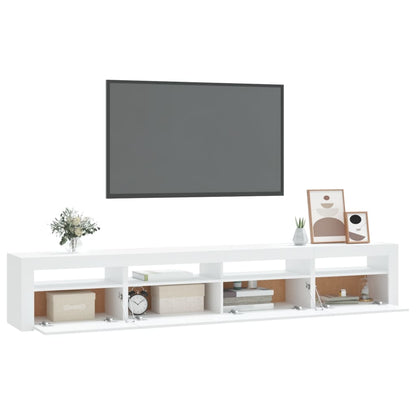Tv Meubel – Tv Kast – Tv Meubels – Media Meubel – Dressoir – Modern Design – RGB LED Verlichting – 240x35x40 cm – Wit – Hoogwaardig Bewerkt Hout