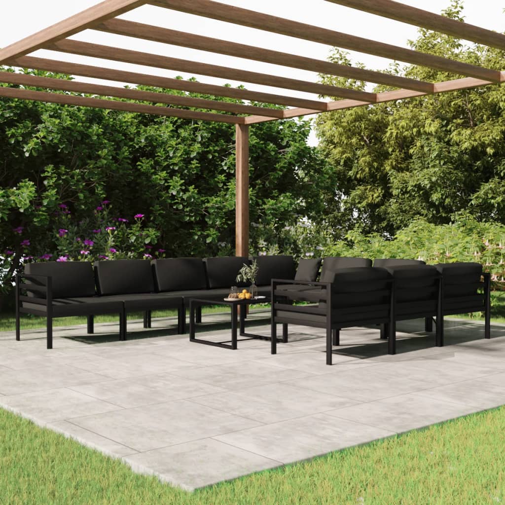 Loungeset – Tuinmeubelset – Loungebank – Zitgroep – Balkonset – Modulair Ontwerp – Aluminium Frame Antraciet