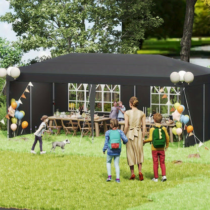 Partytent – Feesttent – Paviljoen – Vouwtent – Tuinent – 3x6 m – Waterdicht Met Zijwanden – Verstelbare Hoogte - Antraciet